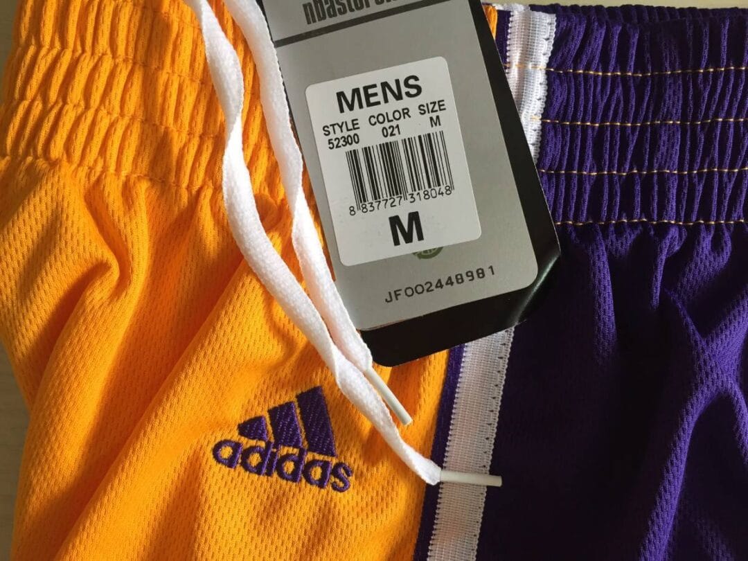 Adidas Nba Lakers Yellow Basketball Pants Embroidery Print - Image 2