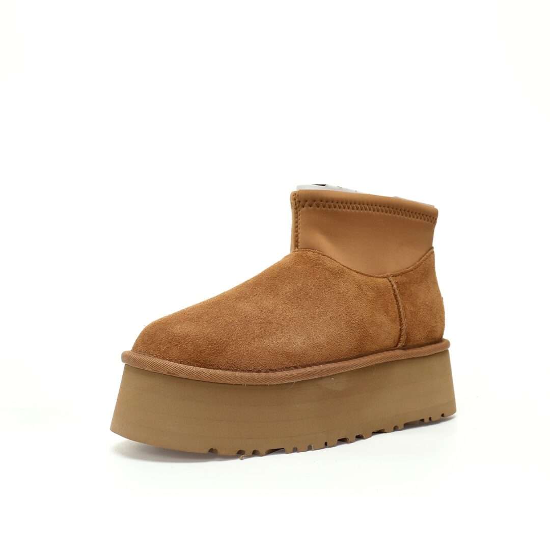 UGG W Classic Mini Dipper Chestnut Brown And Red Woven Plus Velvet - Image 2