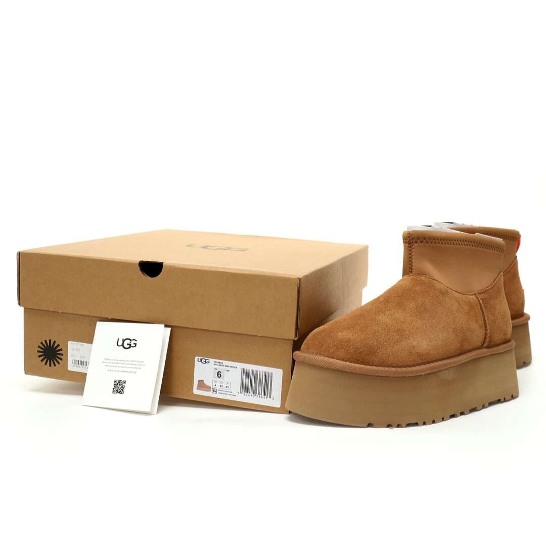 UGG W Classic Mini Dipper Chestnut Brown And Red Woven Plus Velvet - Image 9